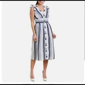 Point Sur Striped Sleeveless Midi Dress
